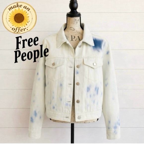 Free People Jackets & Blazers - Free People. Rumors Women's Tie Dye Denim Jean Jacket. Size L. Like new!